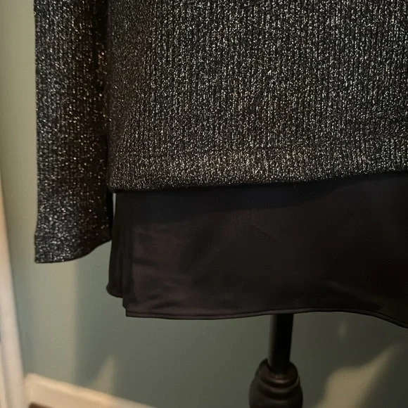 WHBM Black Shimmery Sweater - Picture 3 of 4